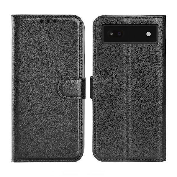 Google Pixel 6A Wallet Case with Stand - Black 110 PU Leather