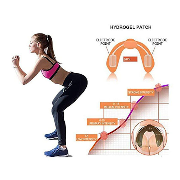 Electronic Muscle Stimulator for Training Buttocks EMS Black black