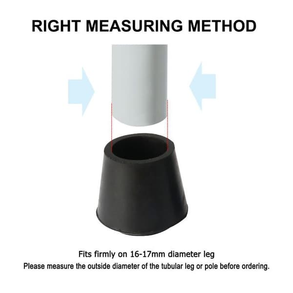 SOURCING MAP 24 stk. møbelglidere stolebenkapper puder benbeskyttere sort gummi 16 mm ID