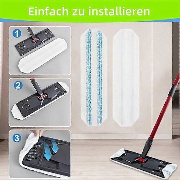 4-pak Mikrofiber Moppepuder til H2Pro & Vileda OCedar, Vaskbare til Hårde Gulve