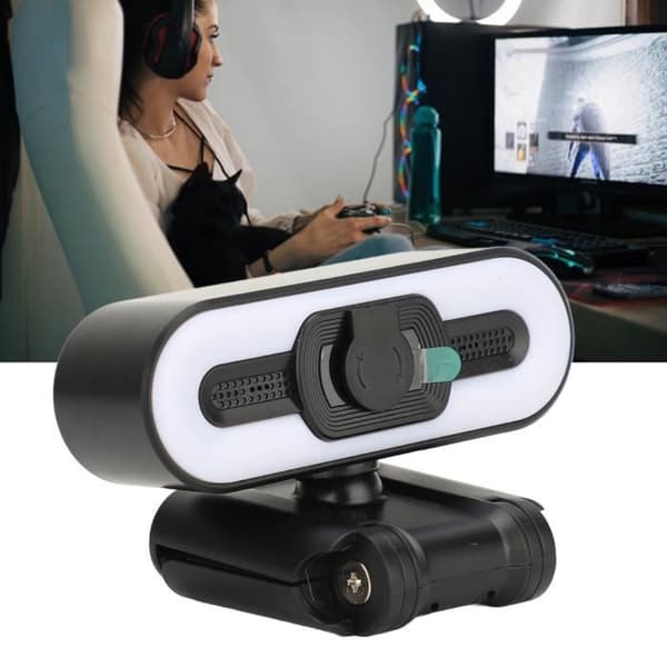 4K USB Webcam med indbygget mikrofon, super skarpt fyldlys, USB-kamera til PC/computer (i æske)
