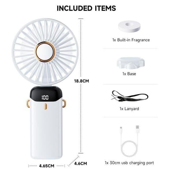 Mini bærbar USB håndholdt ventilator, 5-trins foldbar bordventilator med base, lille lommeventilator - blå