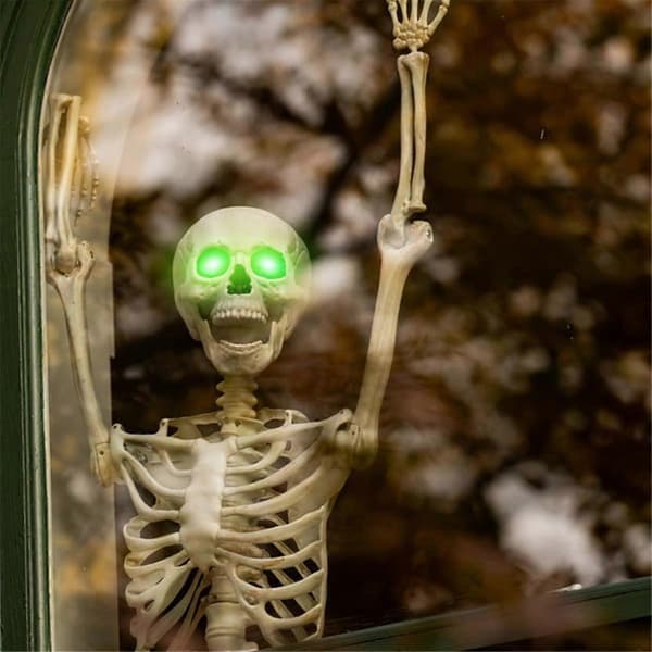 Halloween LED Glödande Ögon med Timer, 2 st Lysande Skelettögon A