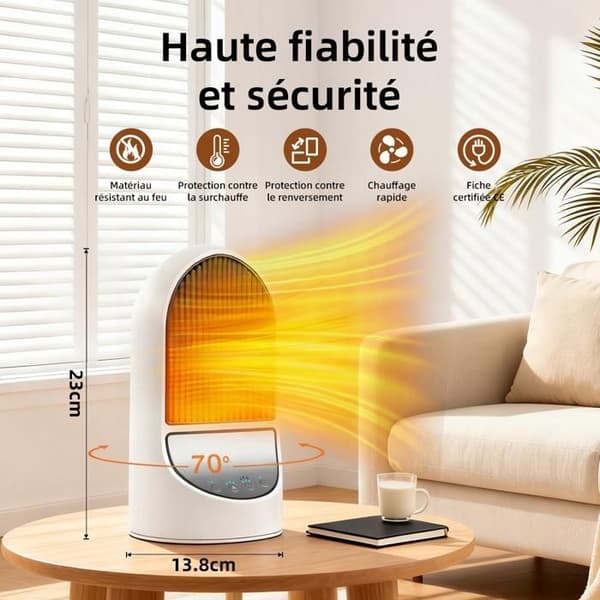 Additional Heater - 1200W, fan heater, radiator, tip-over protection, quiet.