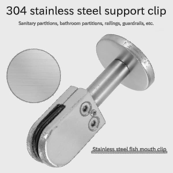 Justerbare 304 rustfri stål glasklemmer (4 stk.) til 8 mm glashylder og paneler