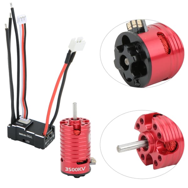1410 Brushless Motor 18A Black ESC RC Spare Part Accessory Red 3500KV