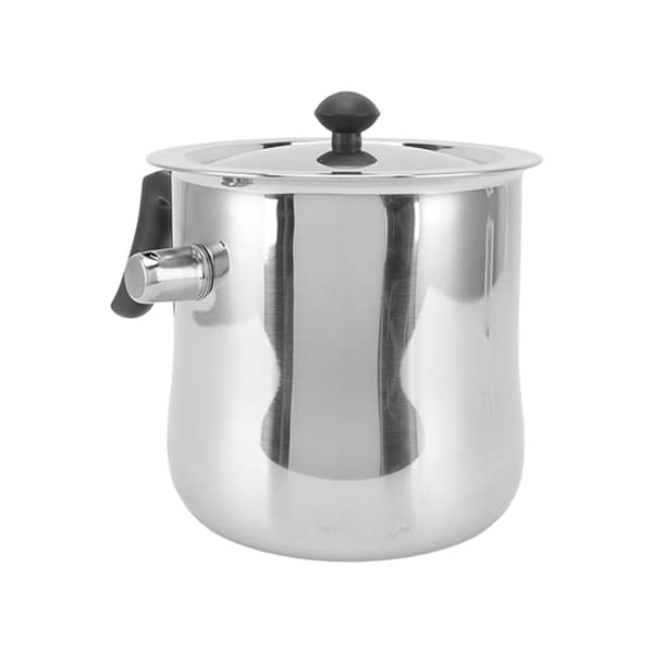 Bivokssmeltegryte i rustfritt stål med lokk - 2,5L kapasitet