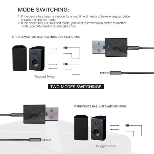 Bluetooth 5.0 ljudsändare Mini 3,5 mm AUX Stereo Bluetooth-adapter för TV PC Bil
