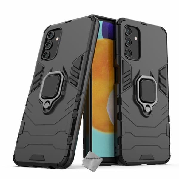 Stødsikkert hårdt etui til Samsung Galaxy A13 4G + hærdet glas - SORT