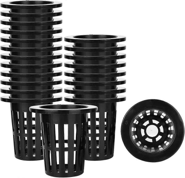 50-pack Mesh Korgar Slitsad Mesh Design för Hydroponik Aquaponik 2
