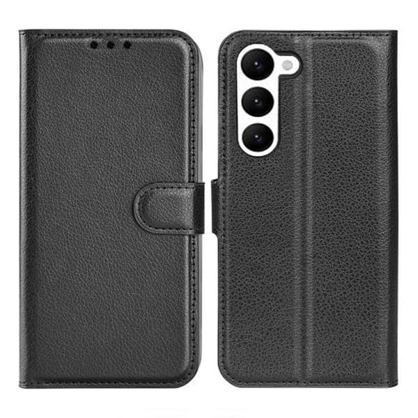 Samsung Galaxy S23 Pungcover med Stativ - Sort 110 PU Leather