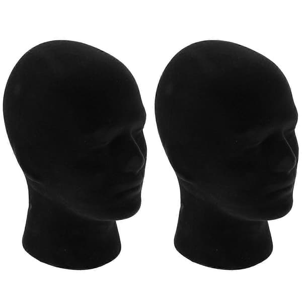Sort Skum Herre Model Mannequin Hoved Dummy Stand Butik Udstillingshat BLACK