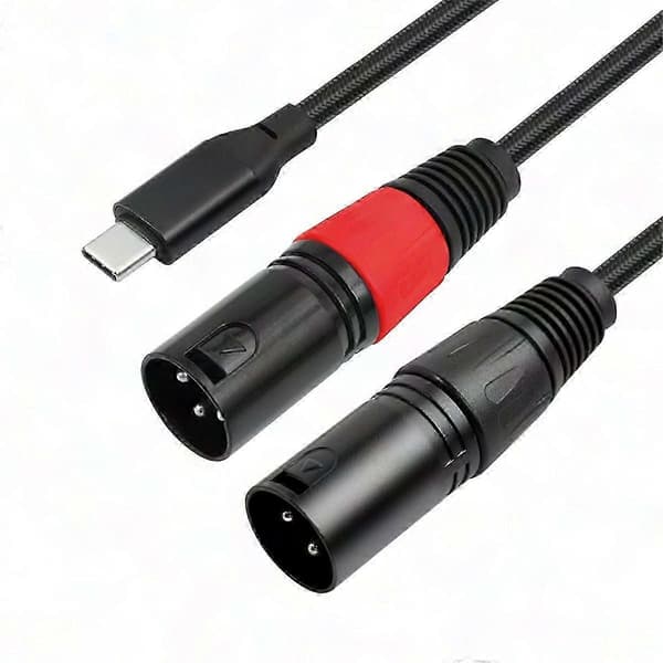 USB Type C til Dobbelt XLR Han Stereo Lydkabel 32Bit/384Khz til Smartphones Laptop