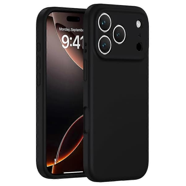 Kompatibelt Kompatibel med iPhone 17 Pro Max Skal Precision Fit PC + Flytande Silikon Skyddande Telefonskal med Mikrofiberfoder Black