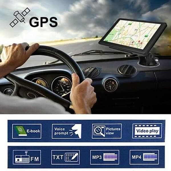 Bil GPS, 7 tommer navigation til bil, lastbil, tunge køretøjer, navigator med HD touchskærm flersproget guide[1]