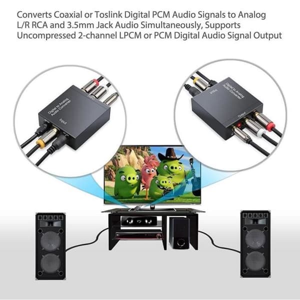 Digital lydkonverter - ZUTTA-TECH - 3,5 MM - Toslink og koaksial - RCA - DC 5V