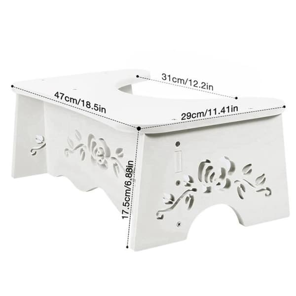 Toalettpall - 7 tum - Vit - Stöder upp till 180 kg - MDF