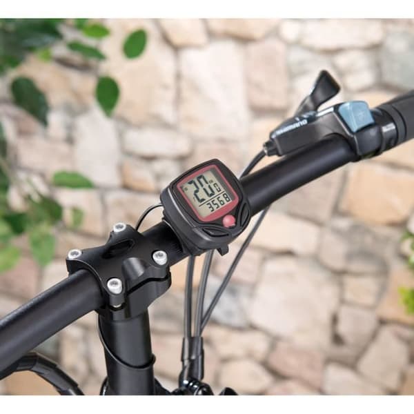 Digital cykelcomputer - Kablet - 15 funktioner - LCD-skærm - Sort - Unisex