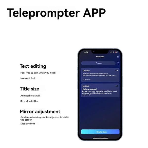 F8 Universal Teleprompter til Tablets Laptops Smartphones Kameraer