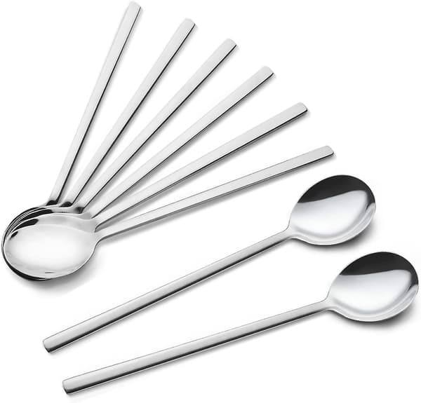 Skeer, 8 stk. Koreanske skeer i rustfrit stål, 21,6 cm suppe