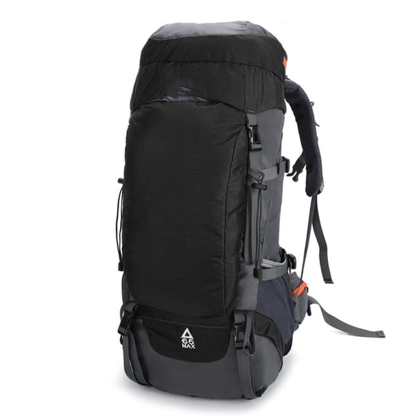 Backpack Oxford Fabric Breathable Durable Buckle Design Climbing Backpack for Hiking Camping 65L Black