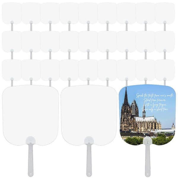 30-pack Sublimeringsfläktar för DIY-bröllop/evenemang White