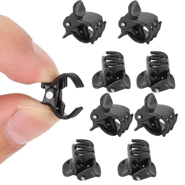 ESTANK 100-pack svarta mini hårklämmor i plast, små klämmor, klädklämmor, accessoarer