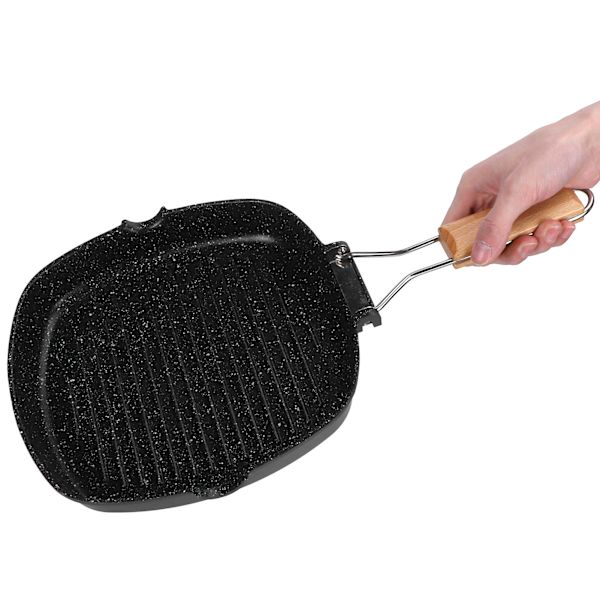 NonStick Practical Frying Pan BBQ with Foldable Handle Kitchen Utensil (28cm)