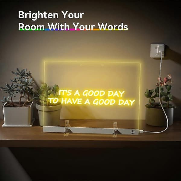 40 x 30 cm Acrylic LED Writing Board Touch Control DIY Drawing Illuminated Message Board Kids Gift MultiColor