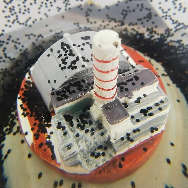 Chernobyl Snebold Model med Lys, Ukrainsk Atomkraftværkstragedie i Pripyat Sorte Snebolde Kunst Souvenir