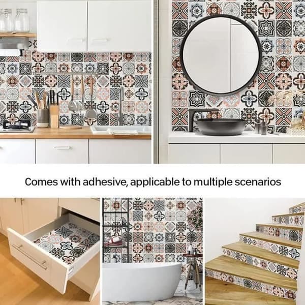 Selvklebende flisebakgrunn - 40 x 500 cm - PVC - Vanntett - Moderne stil 3M
