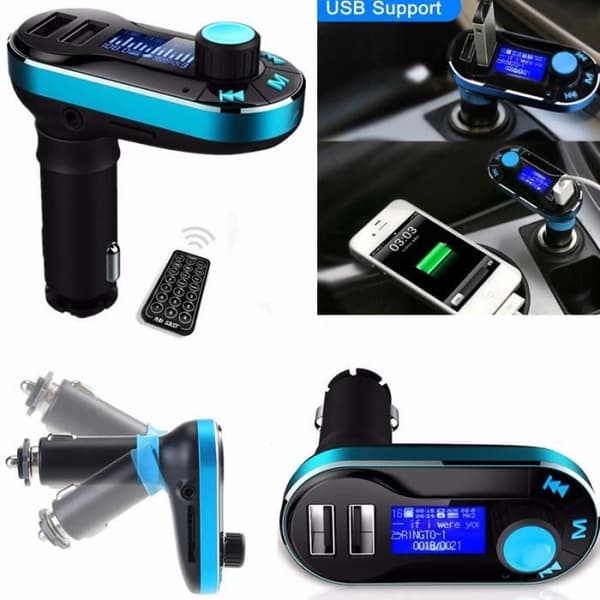 Bluetooth Radio MP3-afspiller Bilradio FM-sender USB SD-modulator Bil Blå