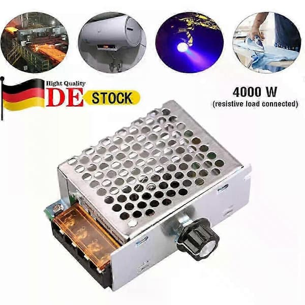 AC Motor Hastighetskontroller 4000W Spenningsregulator Dimmer 230V
