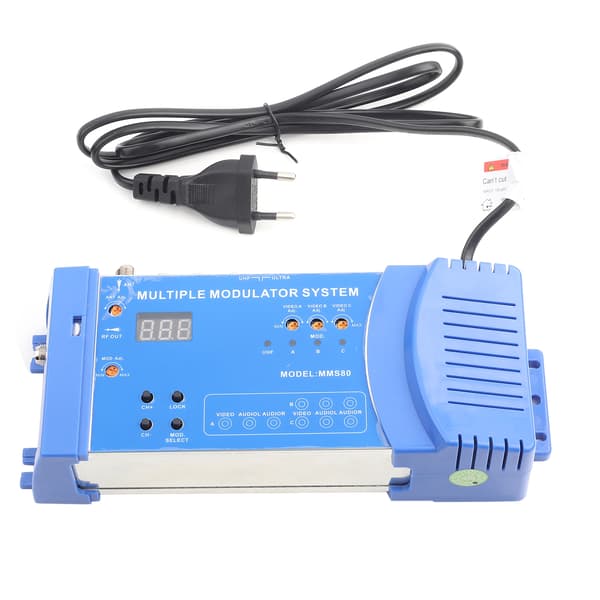 MMS80 Hjemmemodulator Aluminiumlegering Multipel Modulationssystem UHF EU-stik 100-240V