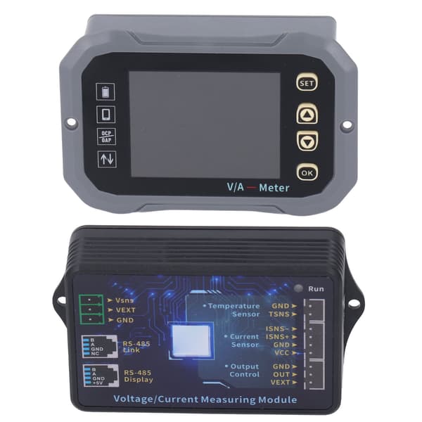 Batterimonitor 400A 2,4 tommer Ultra Clear Display med Shunt 0‑120V Spenningsstrømmåler