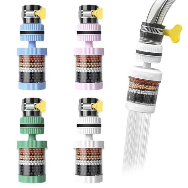 4-delt vaskevannfilter, 6-lags kranvannfilter, universelt kranvannfilter for vaskekran