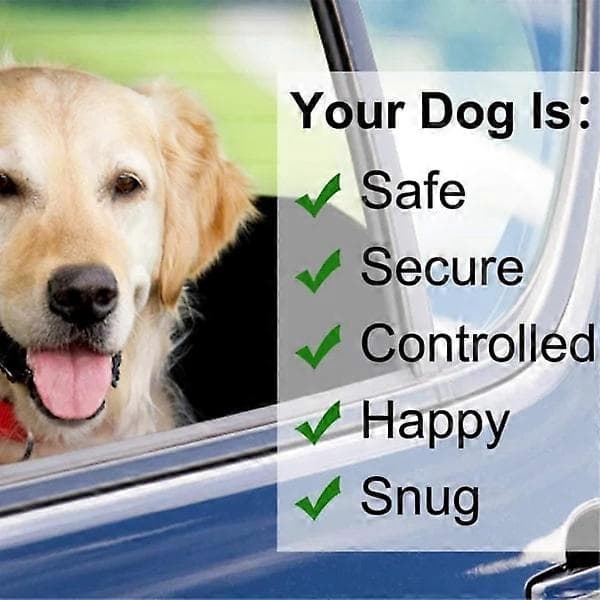Justerbar Hundesele til Bil - Sikkerhedssele til Kæledyr - Sort