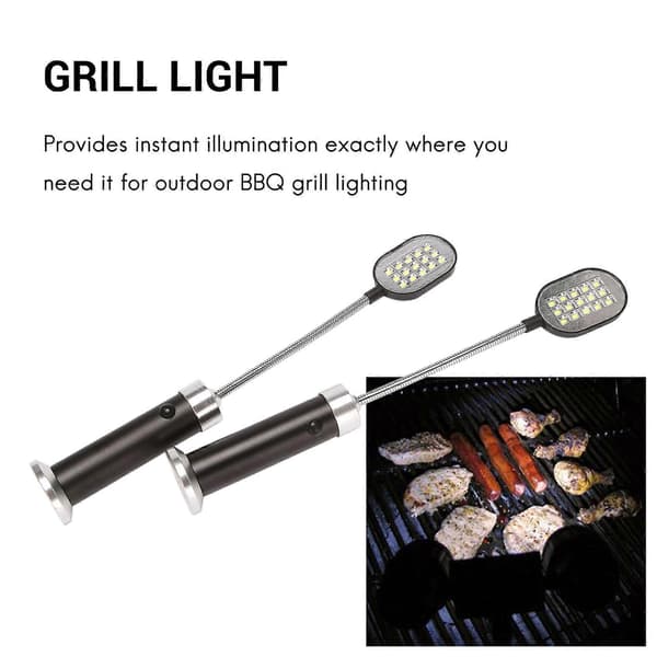 Grilllys med magnetisk base, super-lyse LED-lys - Pakke med 2
