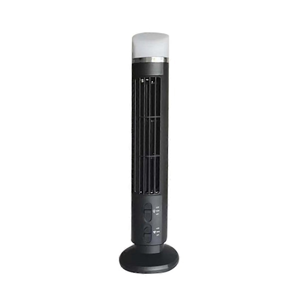 Luftkøler Ventilator, Strømlinet Tårnventilator med LED, USB-interface Sort