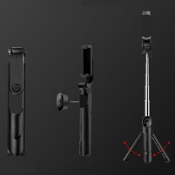 Selfiepinne - GENEVA - Bluetooth-stativ - Lengde 19 til 69 cm - Vekt 137 g - Kompatibel med Android/iOS