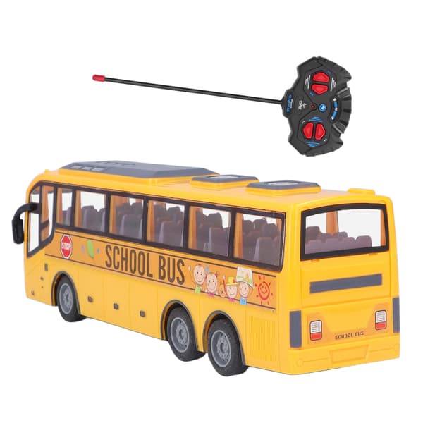 Remote Control Bus Toy with LED Lights Electronic Vehicle Gift for Kids Birthday