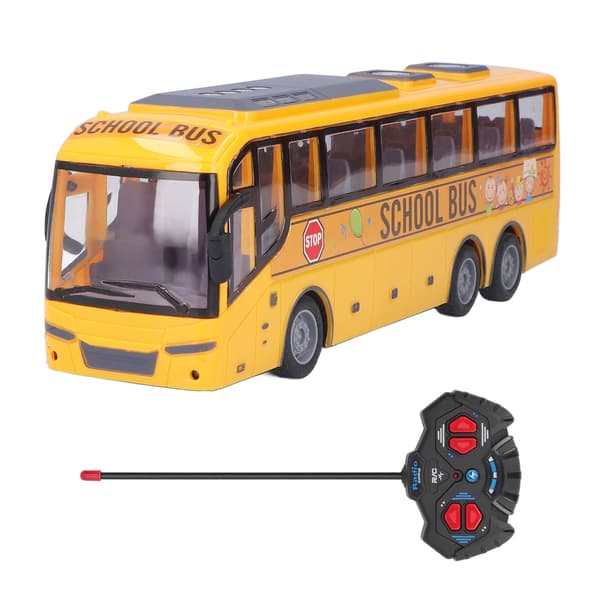 Remote Control Bus Toy with LED Lights Electronic Vehicle Gift for Kids Birthday