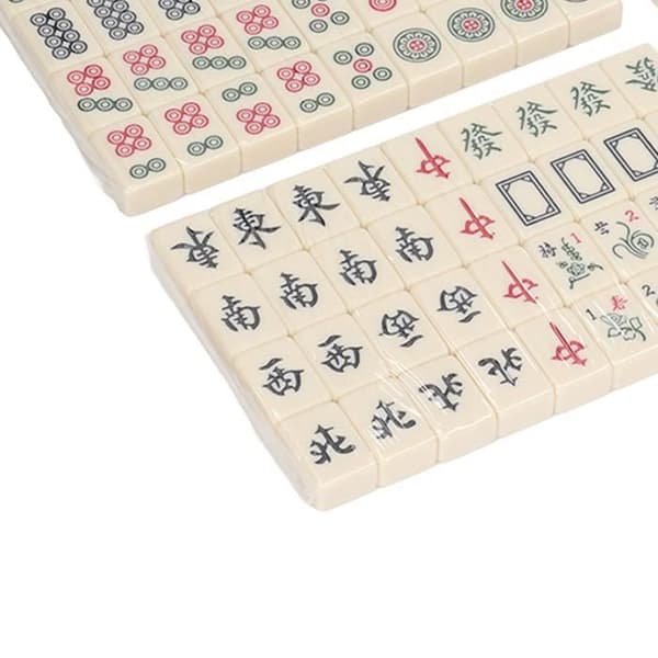 Lille Mahjong Legetøj - ZERONE - DA007 - 144 brikker - Opbevaringspose - Strategispil