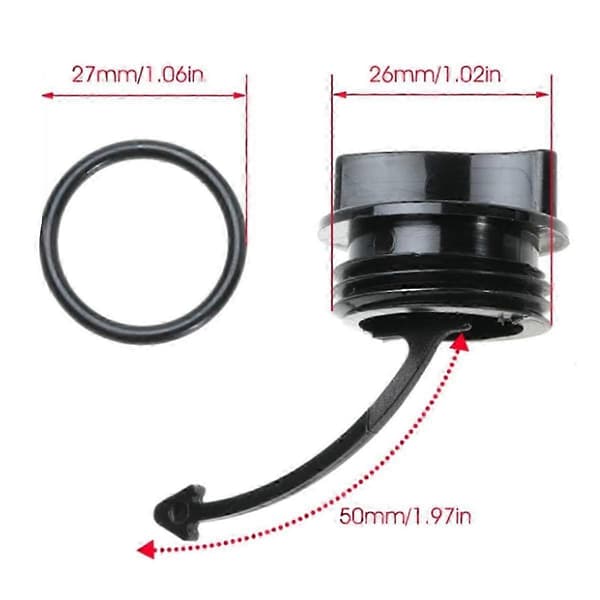 Marine-grade dreneringsplugger med ring for SeaDoo vannscooter Black
