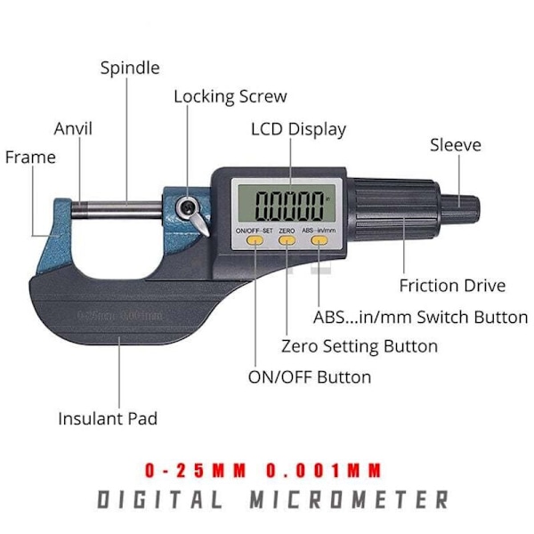 Electronic Micrometer Wall Thickness Micrometer Digital