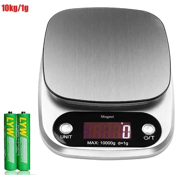 MINGMEI 10kg/1g Elektronisk Köksvåg - Hög Precision - LCD-skärm - Grå
