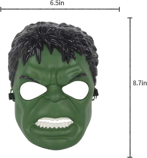 Hulk maske til børn, superheltekostumer, børnefødselsdagsfester, hulk legetøj gaver til Halloween Cosplay maskeradefester (Hulk Maske)