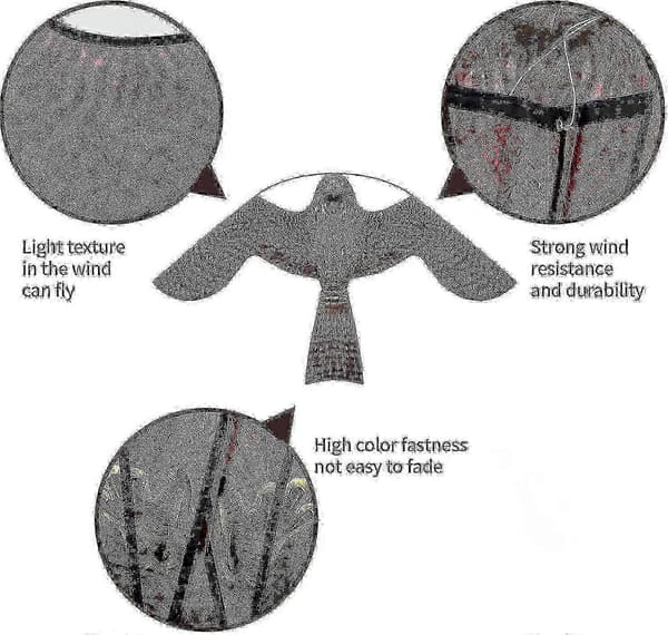 Fugle Høg Drage med Lang Hale til Beskyttelse af Landbrug mod Skadedyr Holdbart Stangdesign