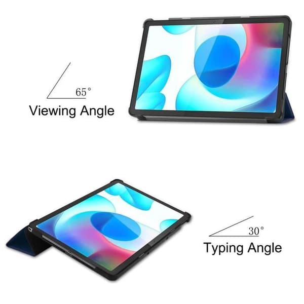 Støtsikkert deksel til Realme Pad 10.4 - Nettbrettdeksel med trefoldig stativ - Mørkeblå