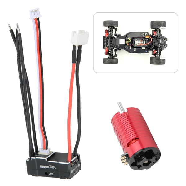1410 Brushless Motor 18A Black ESC RC Spare Part Accessory Red 3500KV